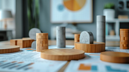 Simple backdrop with minimalist shapes, symbolizing concentration and focus in financial planning.の素材