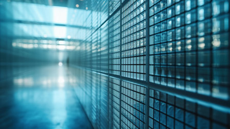 Minimalist bars and grids create a sense of lockdown, emphasizing data security and confidentiality.の素材