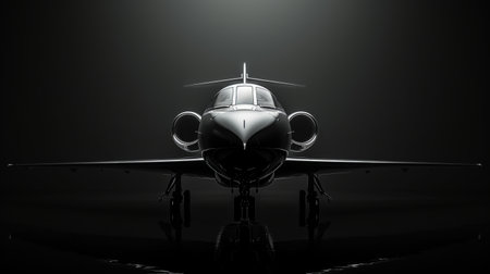 Clean, dynamic lines create a sense of motion and sophistication behind the jet.の素材
