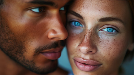 Their eyes speak volumes, expressing a deep, soulful connection and mutual affection.の素材