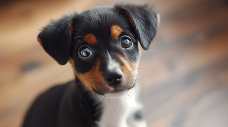 Their innocent stare melts hearts, capturing the essence of puppyhood with purity.の素材