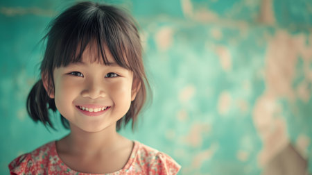 Sharing endearing smiles, she spreads happiness and warmth, inviting viewers to join in her play.の素材