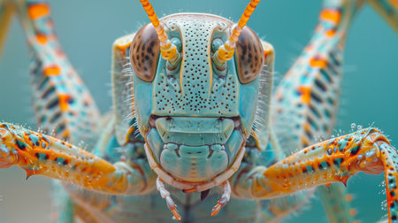 grasshopper's powerful hind legs, showing their intricate structure and adaptability for jumping.の素材