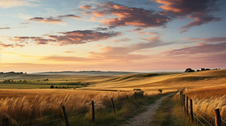 featuring peaceful landscape backgroundの素材