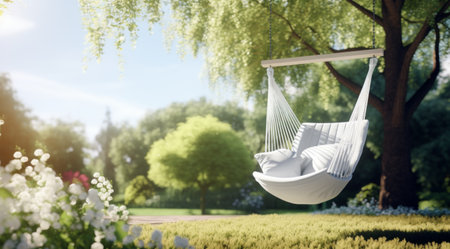 hang chair with the garden.の素材