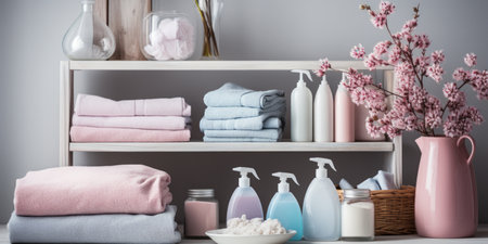 home cleaning and cleaning supplies.の素材