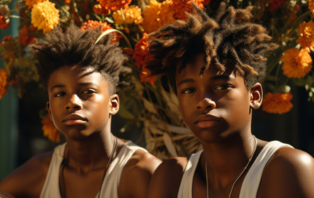 two pictures of two friends with two basketballs thrown.の素材