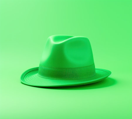 green hat is shown on green background,の素材