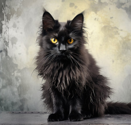 a black cat is staring at the camera,の素材