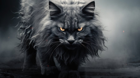 a black cat is staring at the camera,の素材