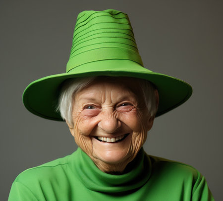 green hat is shown on green background,の素材