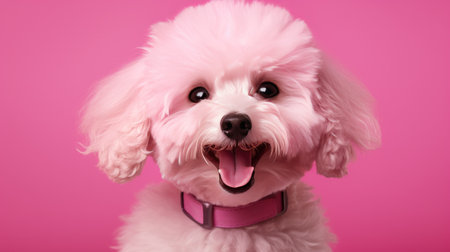 a cute cute pink animal is smiling against a pink background,の素材