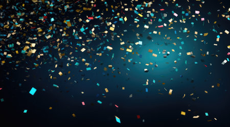 an abstract colored background with confetti sprinkled around it.の素材
