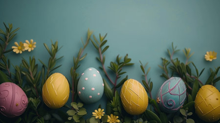 abstract minimalist easter natural background with lots of space for text in the center.の素材
