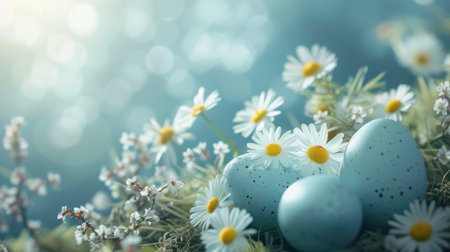 abstract minimalist easter natural background with lots of space for text in the center.の素材