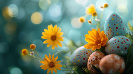 abstract minimalist easter natural background with lots of space for text in the center.の素材