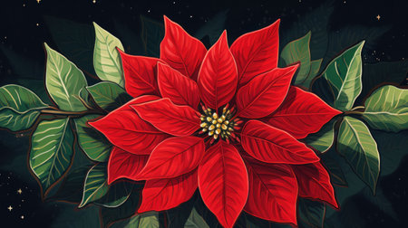 a red poinsettia flower is shown in the background,の素材