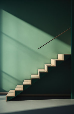 a simple wooden staircase is shown in mockup,の素材