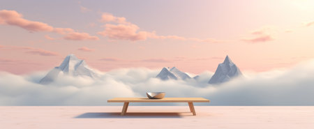 a screen shot that shows a mountain area and a tableの素材