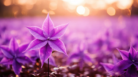 beautiful red poinsettia flowers in bokeh background,の素材