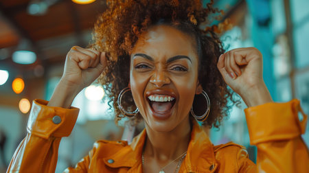 A serious young male with curly red hair and eyeglasses, looking confidently at the camera.の素材
