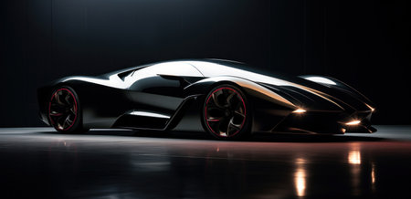 the new sport car prototype with a black background,の素材
