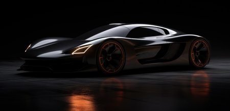 the new sport car prototype with a black background,の素材