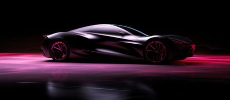 the new sport car prototype with a black background,の素材