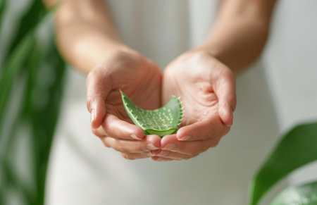 skin preparation, dry hands aloe vera.の素材