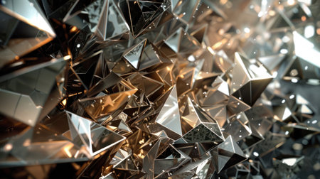 Abstract wallpaper featuring angular octahedrite-inspired motifs.の素材
