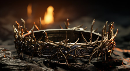a crown of thorns made of spikes and a ring with thorns.の素材