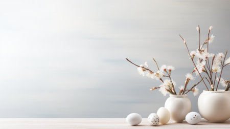 A serene, minimalist Easter abstract, featuring a delicate, intricate pattern in a soft.の素材