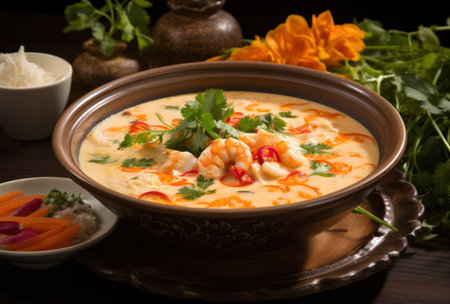 thai coconut shrimp soup with shrimp.の素材