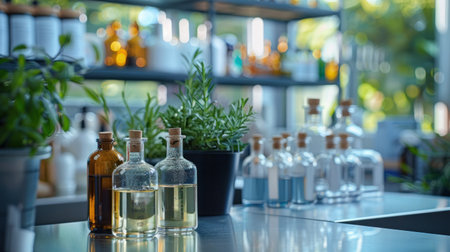 Cosmetic laboratory focused on natural ingredients for chemical research in cosmetics.の素材