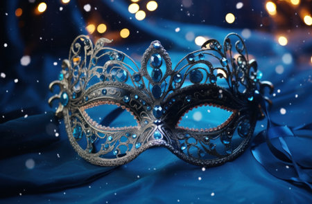 beautiful luxury carnival masquerade mask with glittery lights.の素材