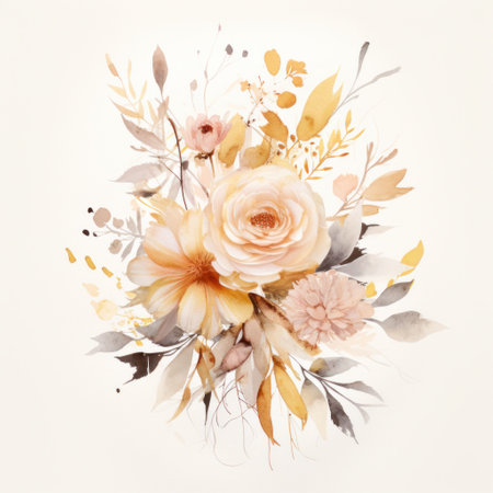 the flower arrangement in soft colors.の素材