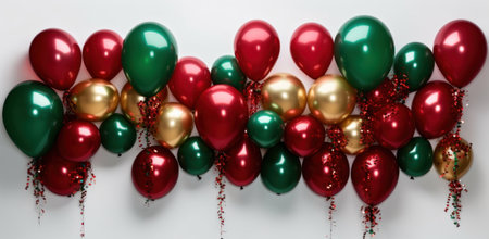 shiny shiny red foil balloo gold champagne confetti.の素材