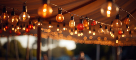 wedding photo gallery of hanging lights, wedding venue.の素材