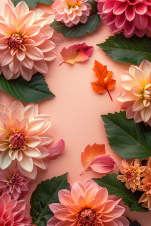 Autumn Dahlia Flower Design.の素材