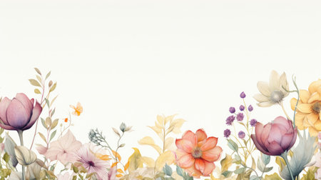 Botanical Symphony with large copy space.の素材