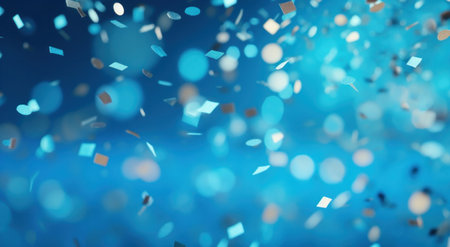 party confetti in a blue background.の素材