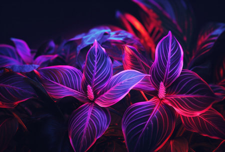 neon plant background.の素材