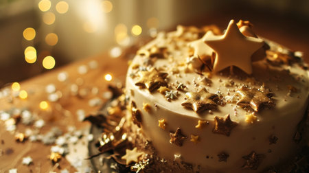 one of the stars on the birthday cake.の素材