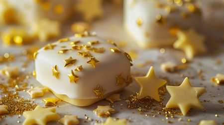one of the stars on the birthday cake.の素材