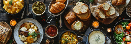 Assortment of France traditional dishes. France food.の素材