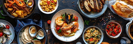 Assortment of France traditional dishes. France food.の素材