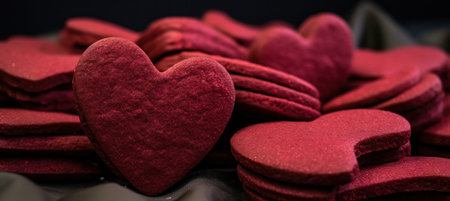 red heart cookies make the best gift for valentine's day.の素材