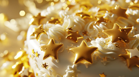one of the stars on the birthday cake.の素材