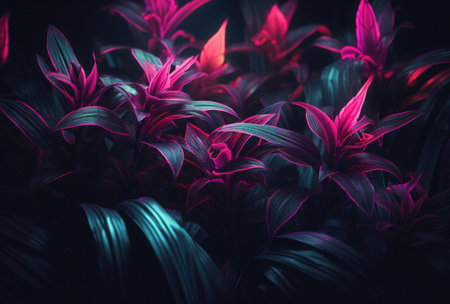 neon plant background.の素材