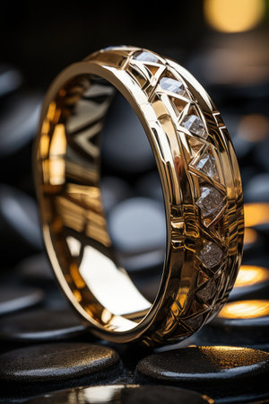 portrait extreme Closeup wedding ring.の素材